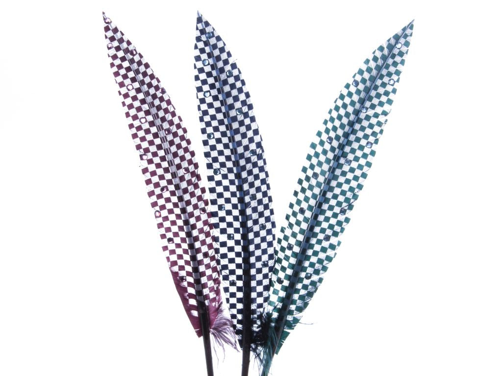 Engraved and Jewelled Imitation Goose Quill - Pack of 3