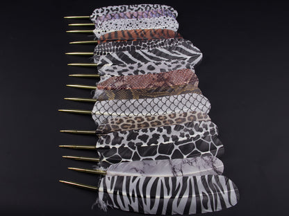 Luxury Full Feather Print Pens (Pack of 10)