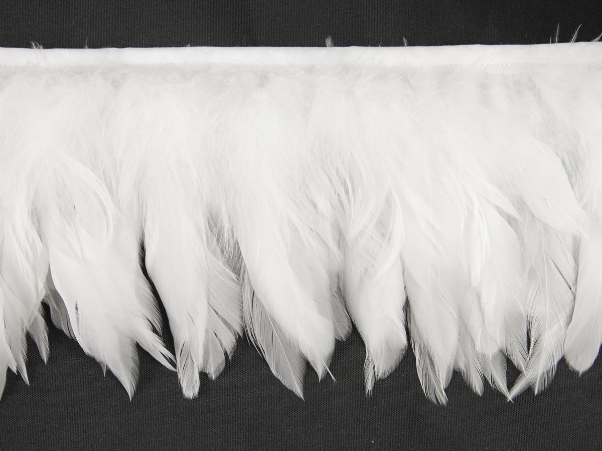 White Schlappen Feather Fringe