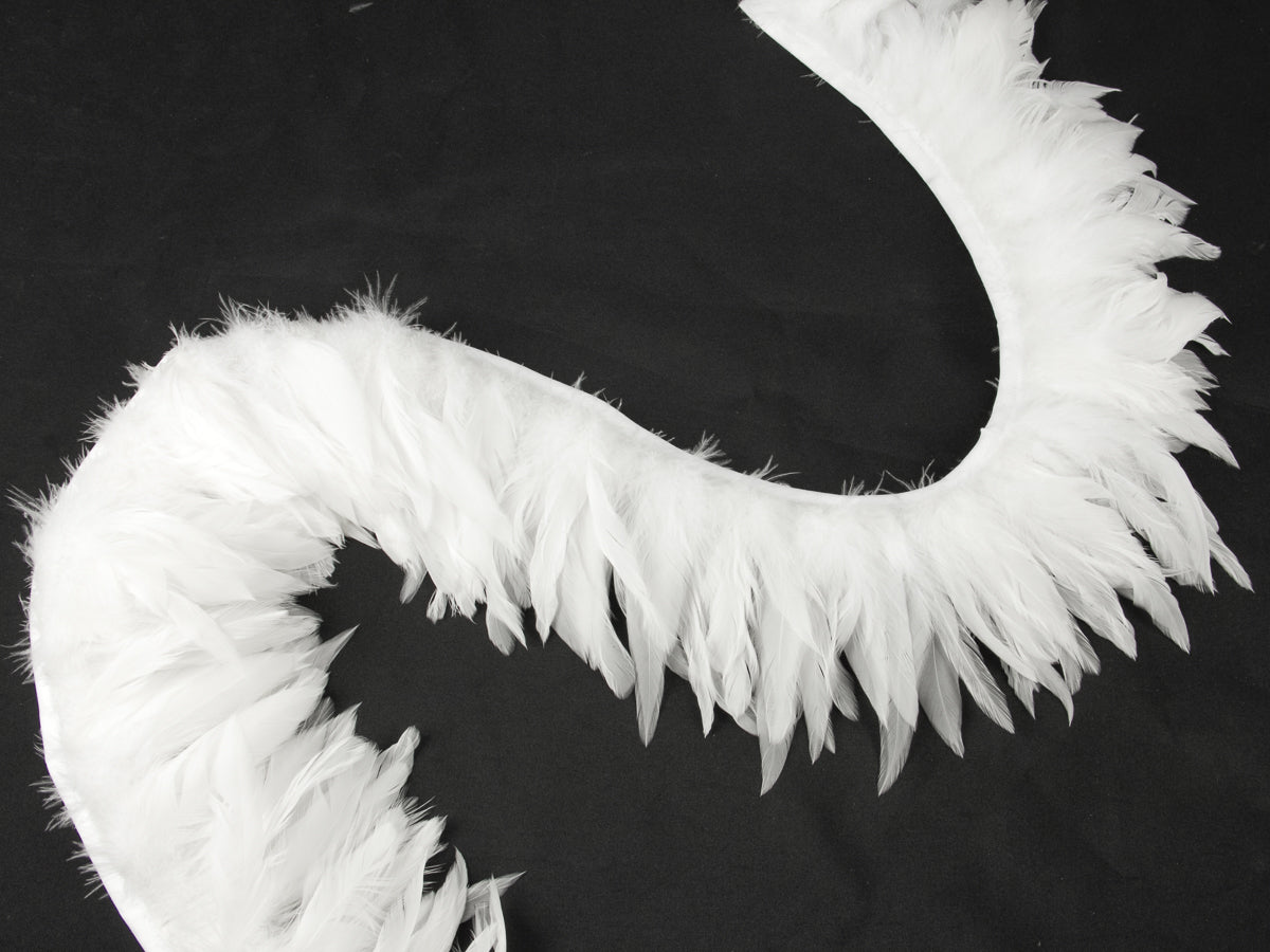 White Schlappen Feather Fringe