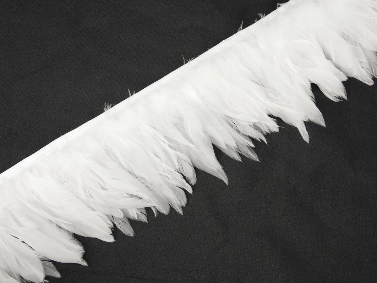 White Schlappen Feather Fringe